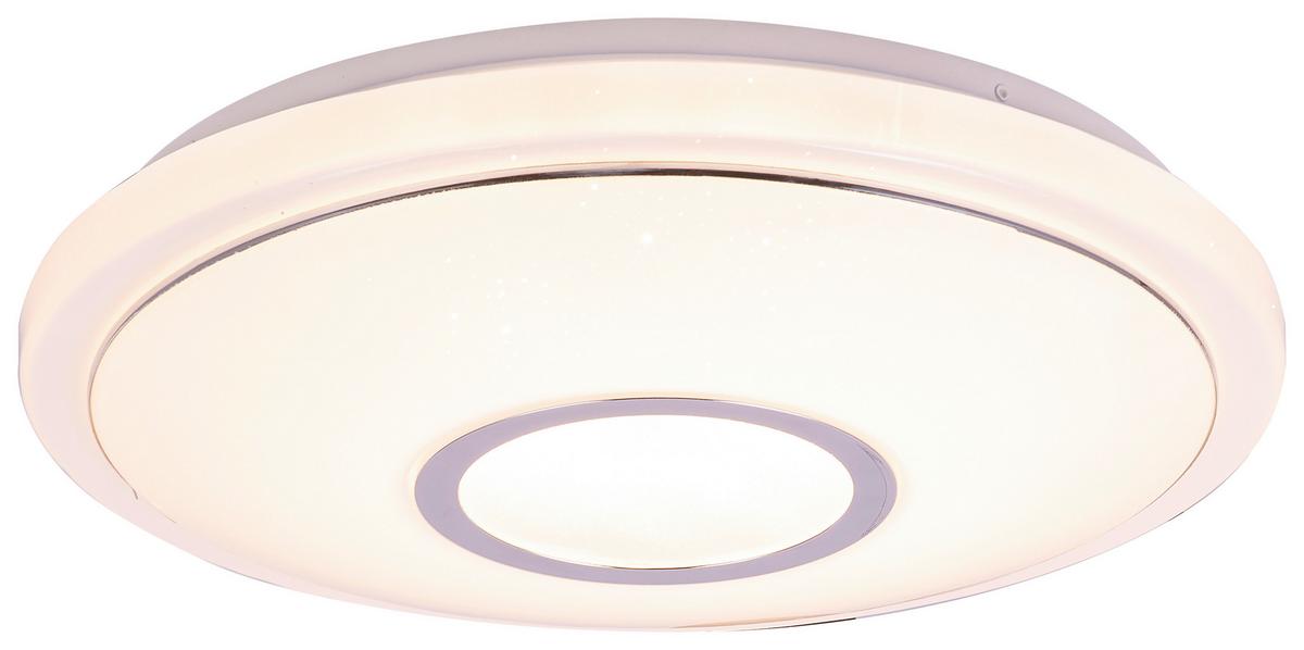 Led-deckenleuchte Aaron Ø 40 Cm Mit Farbwechsler - Chromfarben/Weiß, MODERN, Kunststoff/Metall (40/8cm) - Luca Bessoni