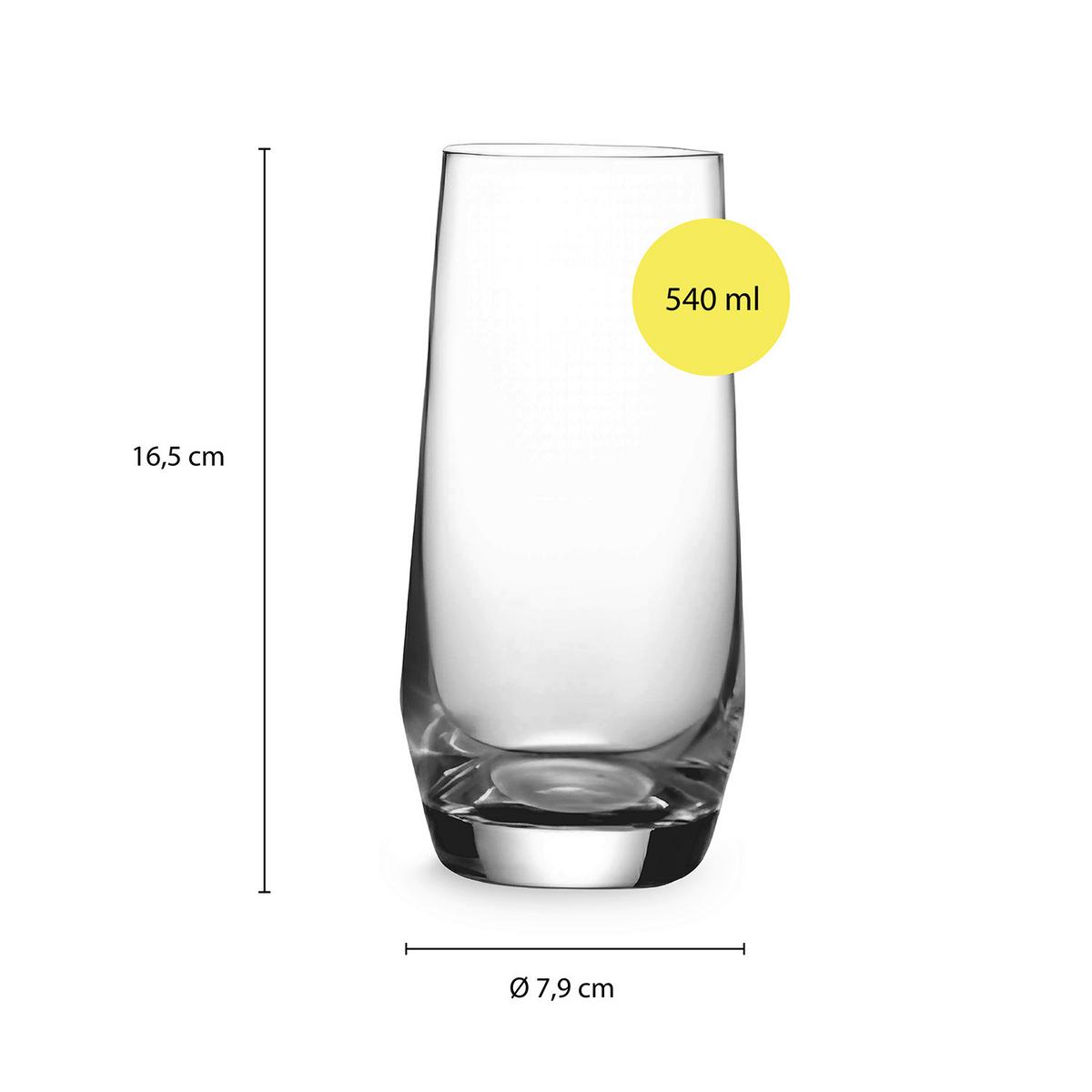 Gläserset 6er Set Glas - Transparent, Basics, Glas (7,9/16,5cm) - Echtwerk