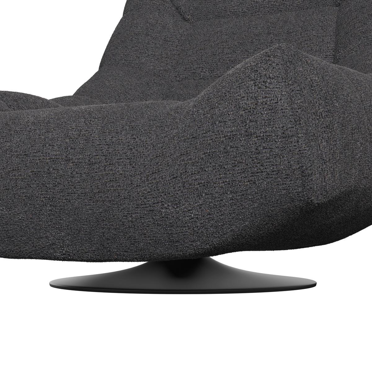 Relaxačné kreslo LORENA čierne buklé, max. 140 kg - čierna, Modern, kov/textil (101/83/95cm) - Bessagi Home