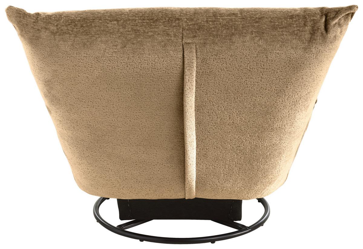 Relaxsessel Cremona Polyester Hellbraun - Hellbraun/Schwarz, Design, Textil (100/78/96cm) - Livetastic