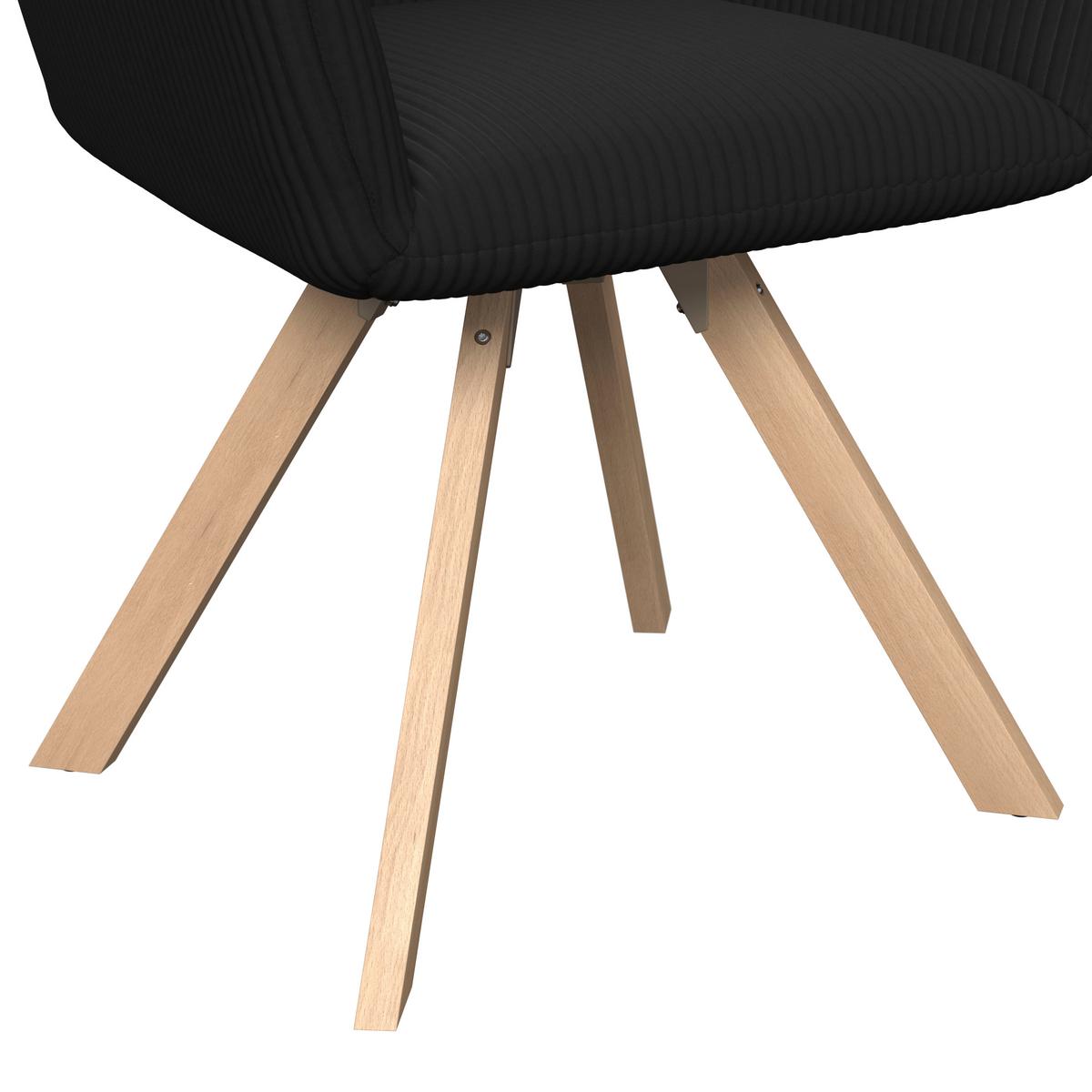 Židle s podučkami Mairo, MAIRO - černá/barvy buku, Moderní, dřevo/textil (66/62/91cm) - Bessagi Home