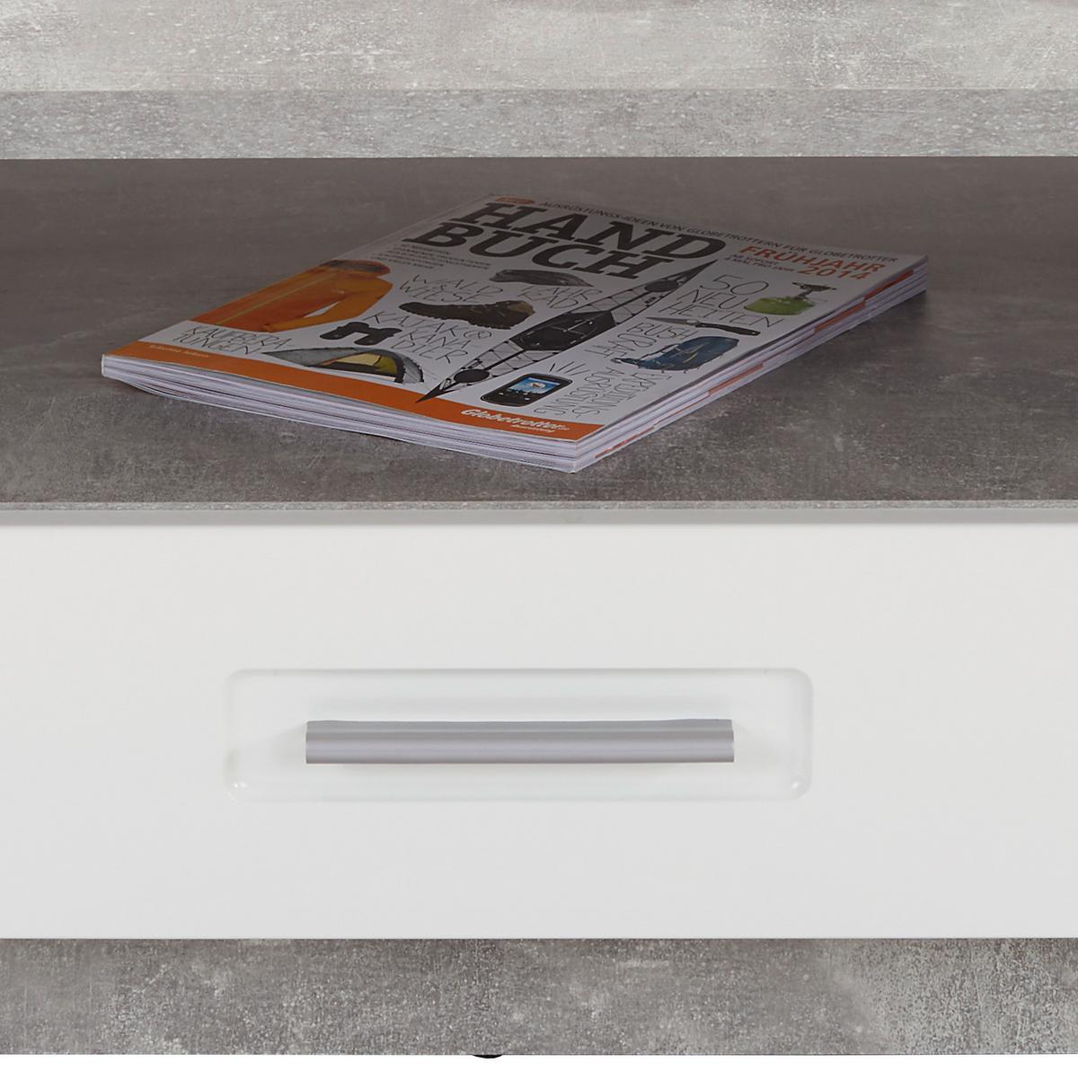 Couchtisch Mit Stauraum Avensis, Betonoptik/weiß - Weiß/Grau, MODERN, Holzwerkstoff (75/40/75cm) - Luca Bessoni