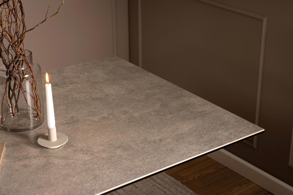Esstisch Heaven 160x90x75,5cm Schwarz/grau - Schwarz/Grau, Trend, Keramik/Metall (160/90/75,5cm) - MID.YOU