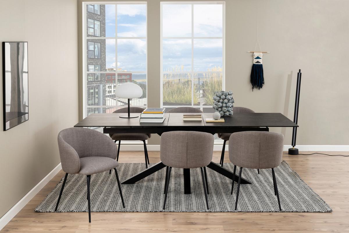 Esstisch Ausziehbar Heaven 200-240x100x75,5 Cm Schwarz - Schwarz, Design, Keramik/Metall (200-240/100/75,5cm) - MID.YOU