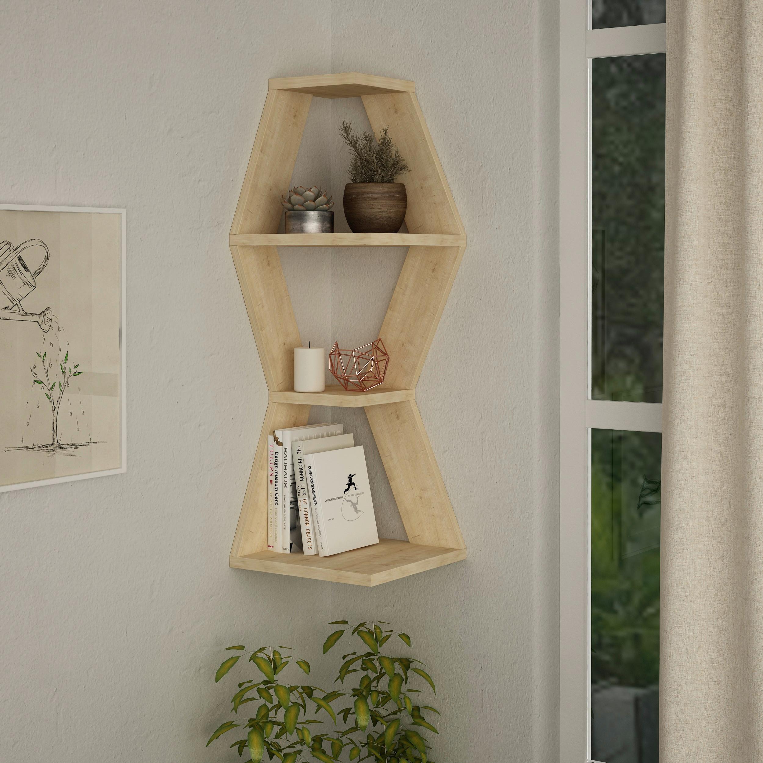 Wandboard Sablor Regal - Eichefarben, Design, Holzwerkstoff (30/86/30cm) - Livetastic