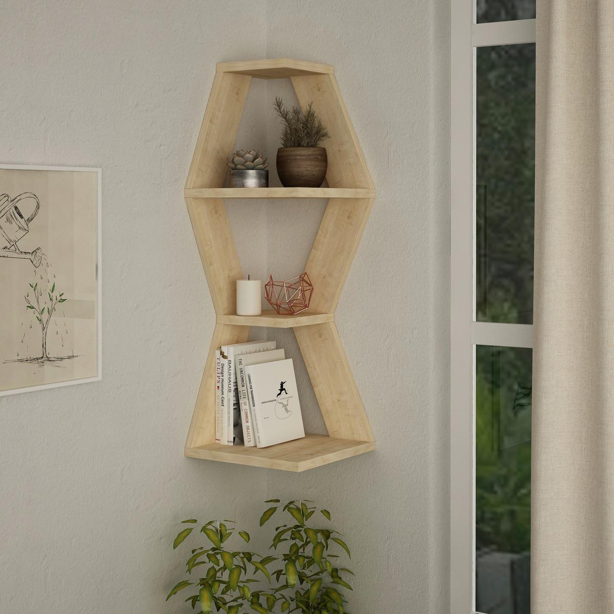 Wandboard Sablor Regal - Eichefarben, Design, Holzwerkstoff (30/86/30cm) - Livetastic