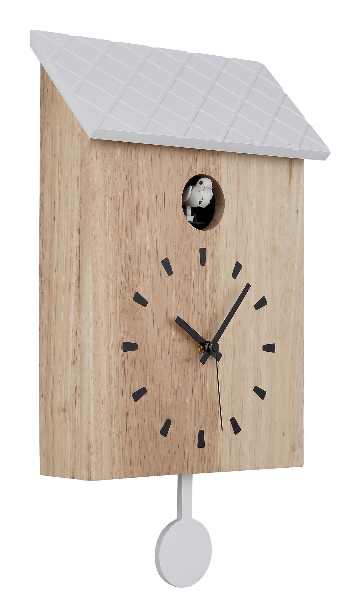 Wanduhr 78285  Clocky - Schwarz/Braun, Natur, Holz (22/7,8/38cm) - Globo