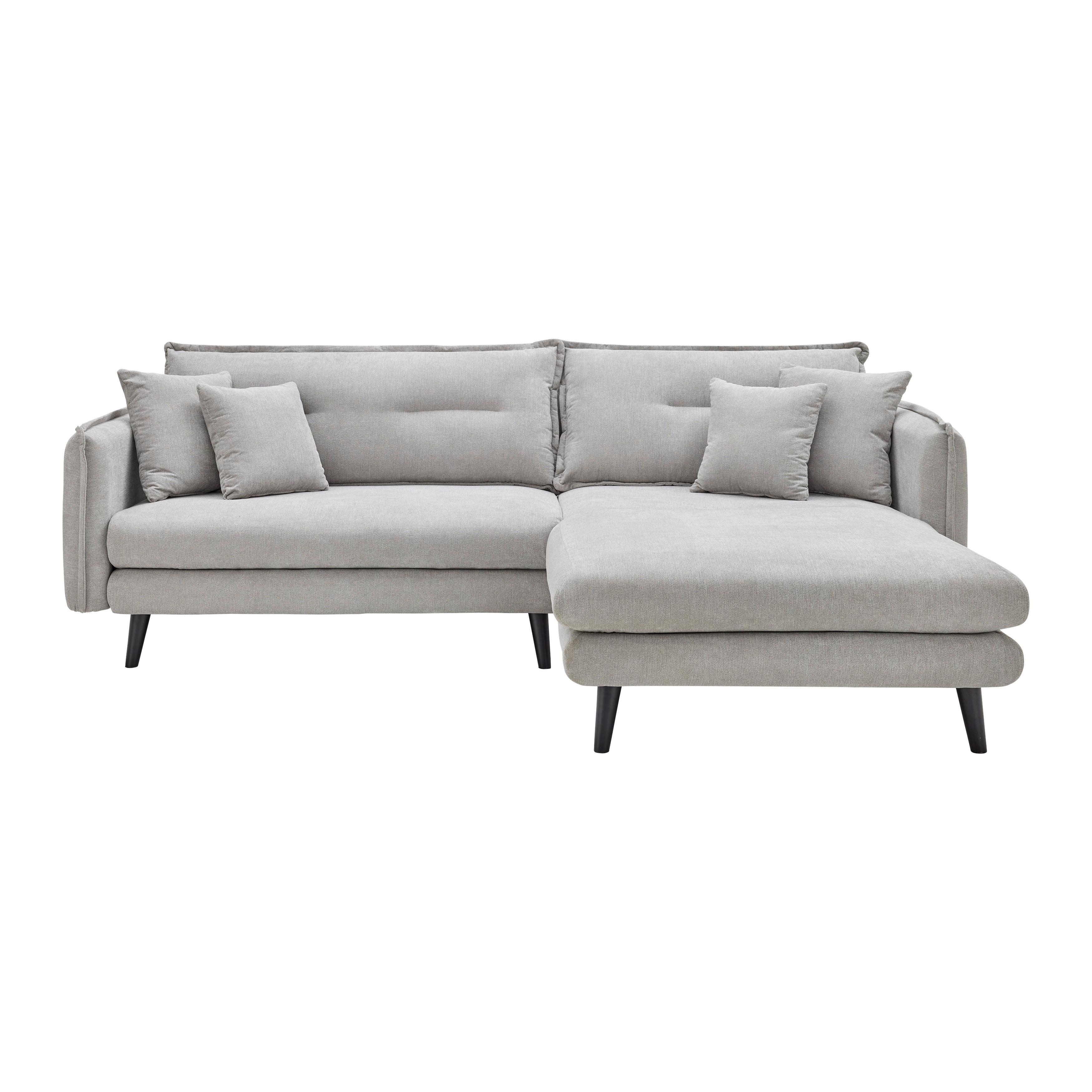 Sedací souprava DAJANA - černá/světle šedá, Moderní, dřevo/textil (251/102/173cm) - P & B