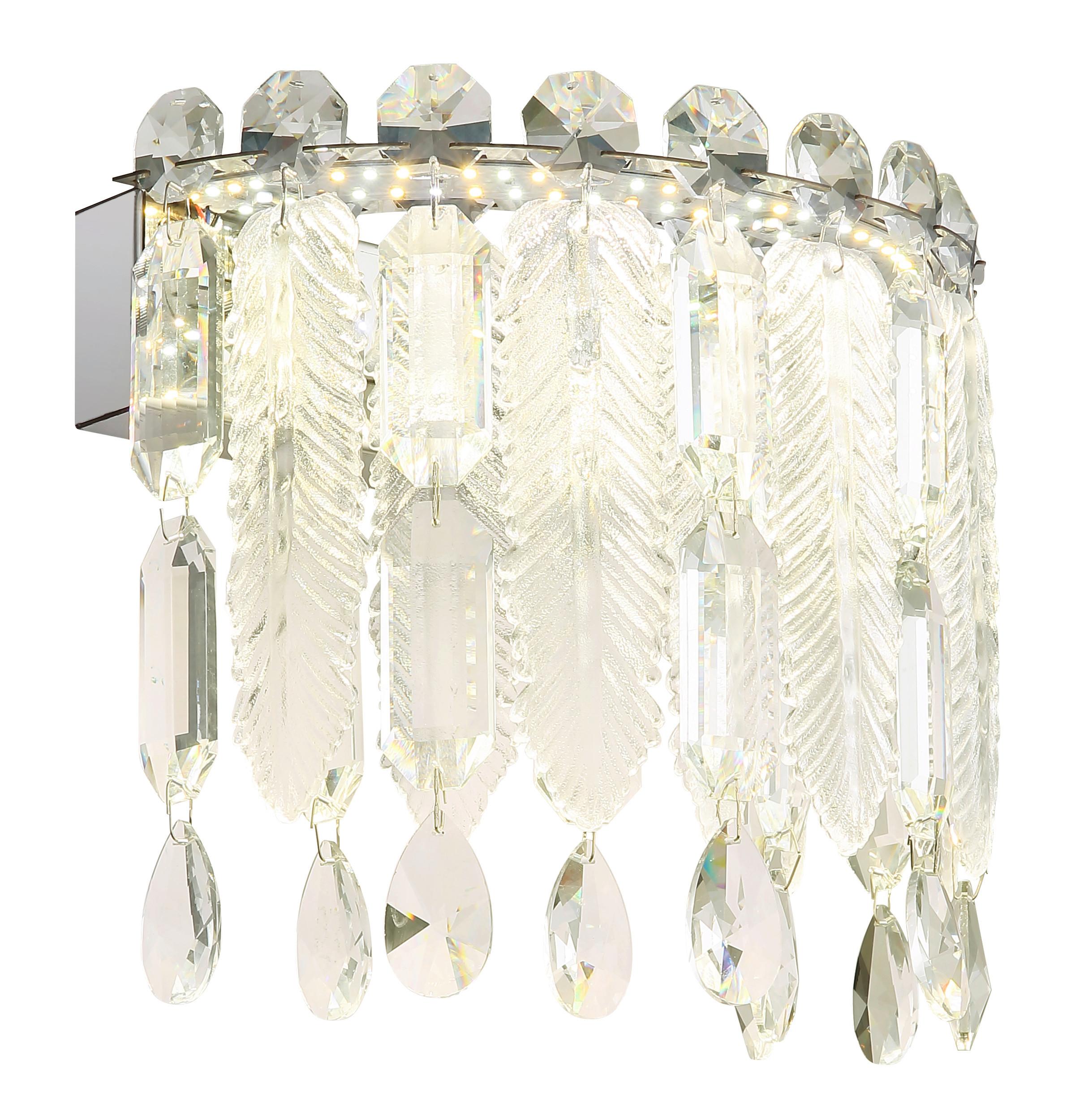 Led-wandleuchte 67176-12w - Klar/Chromfarben, KONVENTIONELL, Glas/Metall (28/17/24,5cm) - Globo