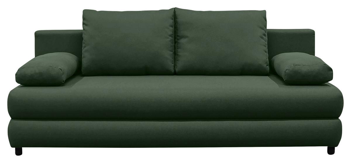 Schlafsofa Mela Grün B: 200 cm - Schwarz/Mintgrün, Design, Textil (200/88/87cm) - P & B