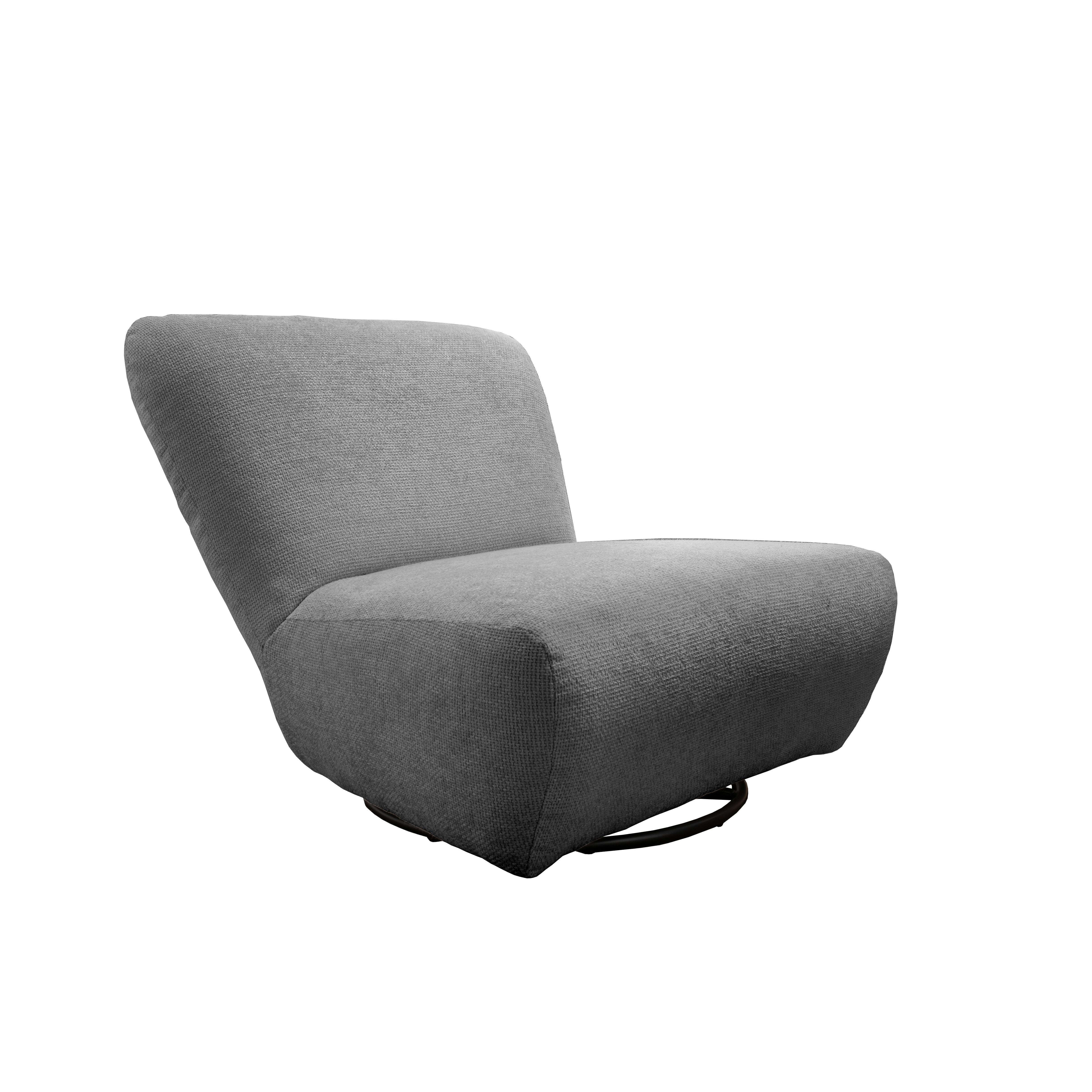 XXL-Sessel Cremallo Grau Wippfunktion, drehbar, B: 95cm - Schwarz/Grau, Trend, Textil (95/77/94cm) - Livetastic