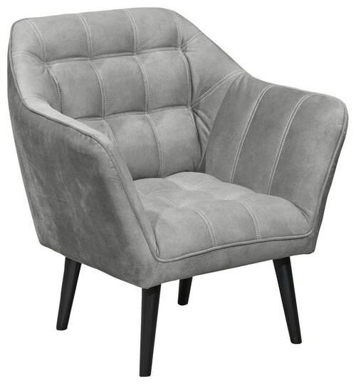 Polstersessel mit Armlehnen Max Stoffbezug Grau - Schwarz/Grau, MODERN, Holzwerkstoff/Textil (84/87/70cm) - MID.YOU