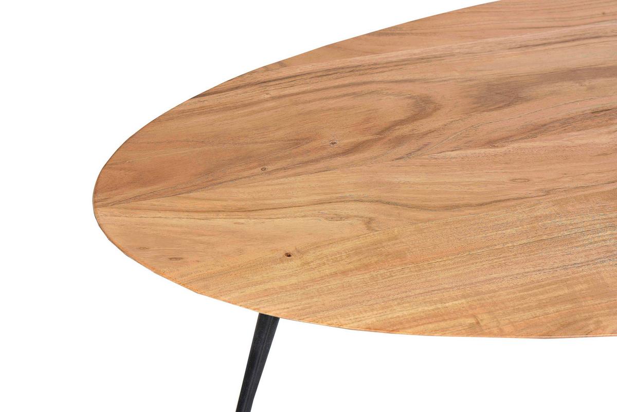 COUCHTISCH Akazie Natur B: 150cm - Schwarz/Naturfarben, Design, Holz/Metall (150/60/45cm) - MID.YOU