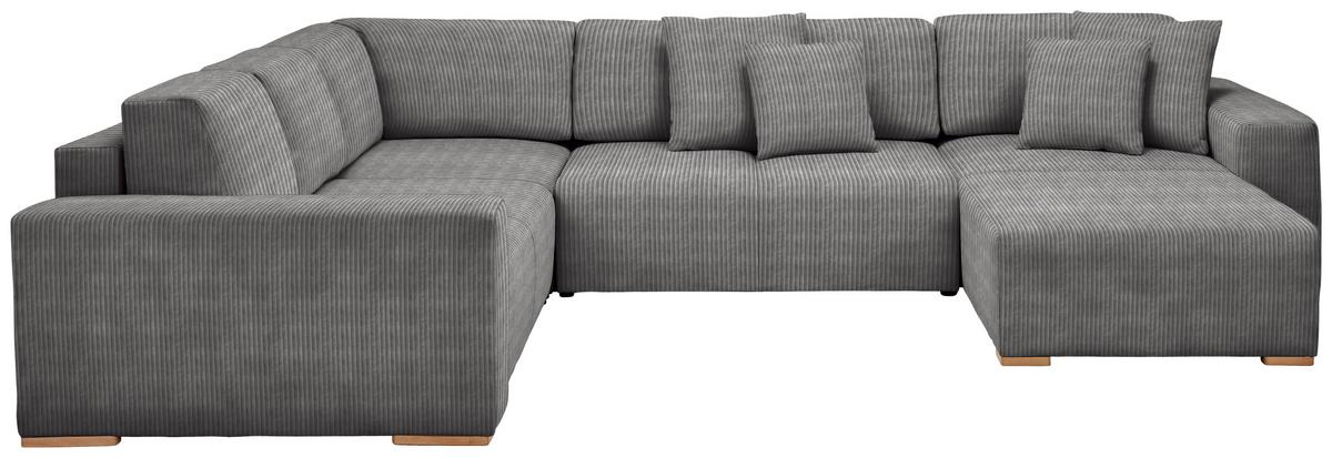 Wohnlandschaft Vouge Grau U: 283x371x208 Cm - Buchefarben/Schwarz, KONVENTIONELL, Textil (283/371/208cm) - Livetastic