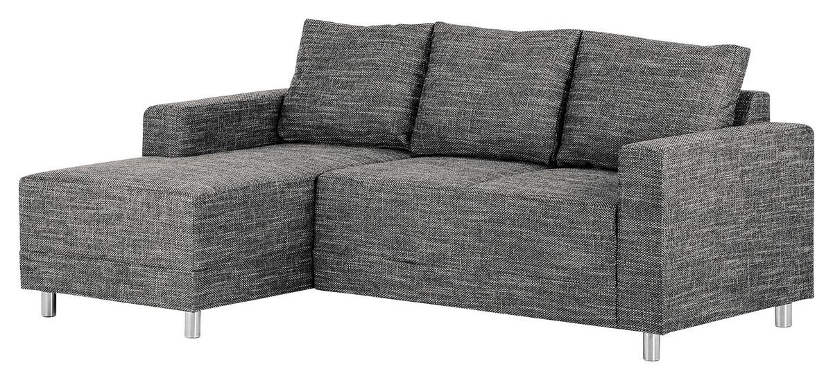 Ecksofa Grenwood Dunkelgrau S: 144x200 Cm - Chromfarben/Dunkelgrau, Design, Textil (144/200cm) - MID.YOU