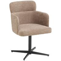 Armlehnstuhl Matteo Webstoff Braun, B: 58,5 cm - Schwarz/Braun, KONVENTIONELL, Holz/Textil (58,5/85/63cm) - Livetastic