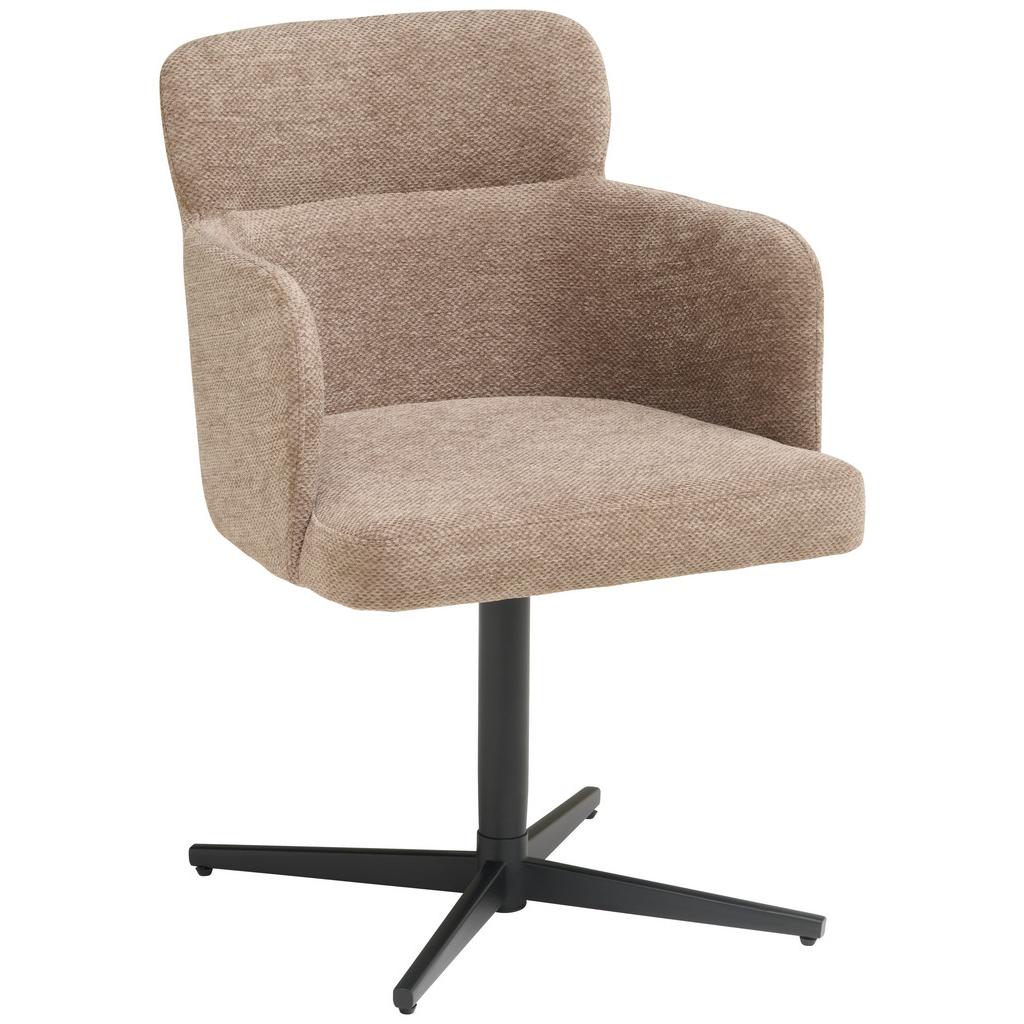 Armlehnstuhl Matteo Webstoff Braun, B: 58,5 cm