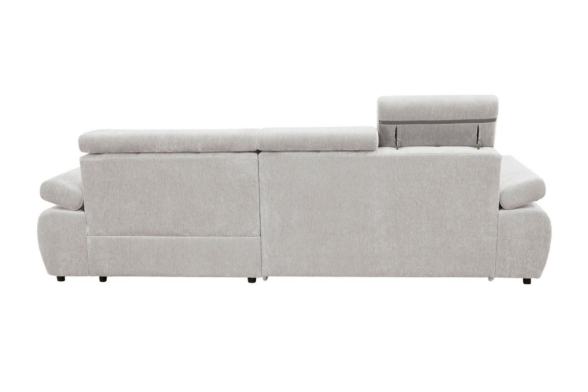 Rohová sedačka VEGAS, pravá, světle šedá žinylka - černá/světle šedá, Design, dřevo/textil (294/173cm)