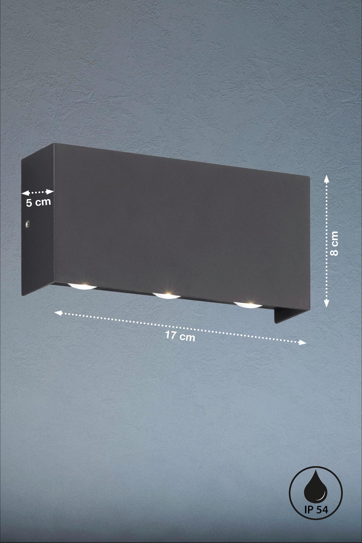 Außenwandleuchte 30376 Nairobi - Schwarz, KONVENTIONELL, Glas/Metall (8/17cm) - Fischer & Honsel