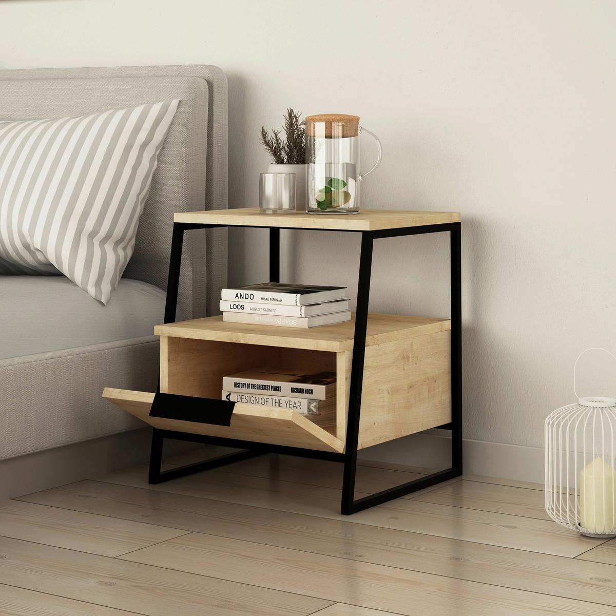 Beistelltisch Pal Beistelltisch - Eichefarben/Beige, Design, Holzwerkstoff (45/40cm) - Livetastic