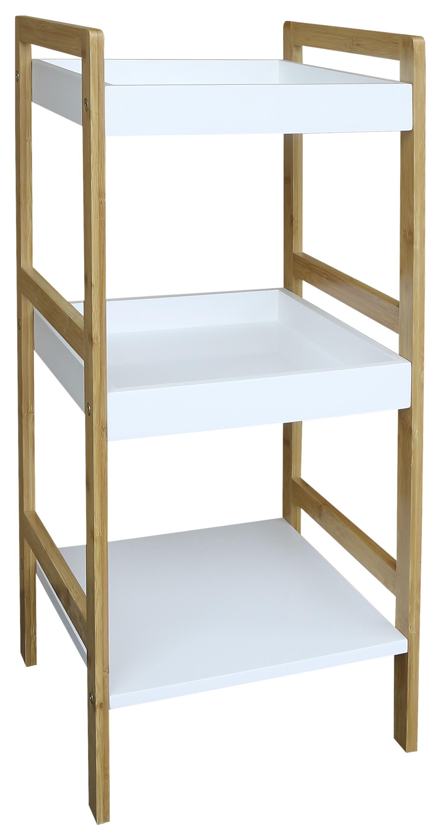 Regal LIANE 1 in Bambus und Weiß