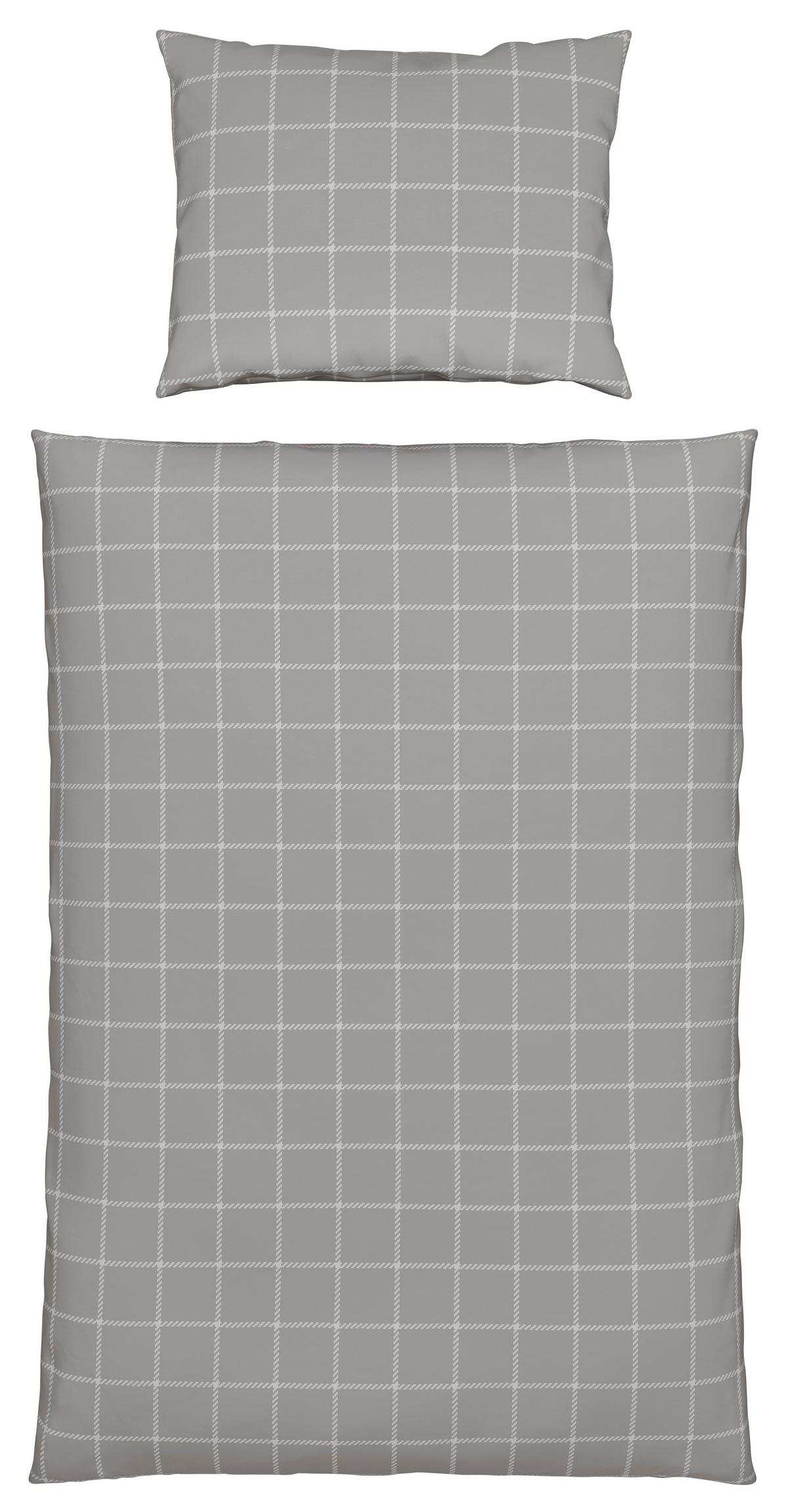 POSTEĽNÁ BIELIZEŇ KARO ALLOVER - svetlosivá, Konventionell, textil (140/200cm) - Mömax