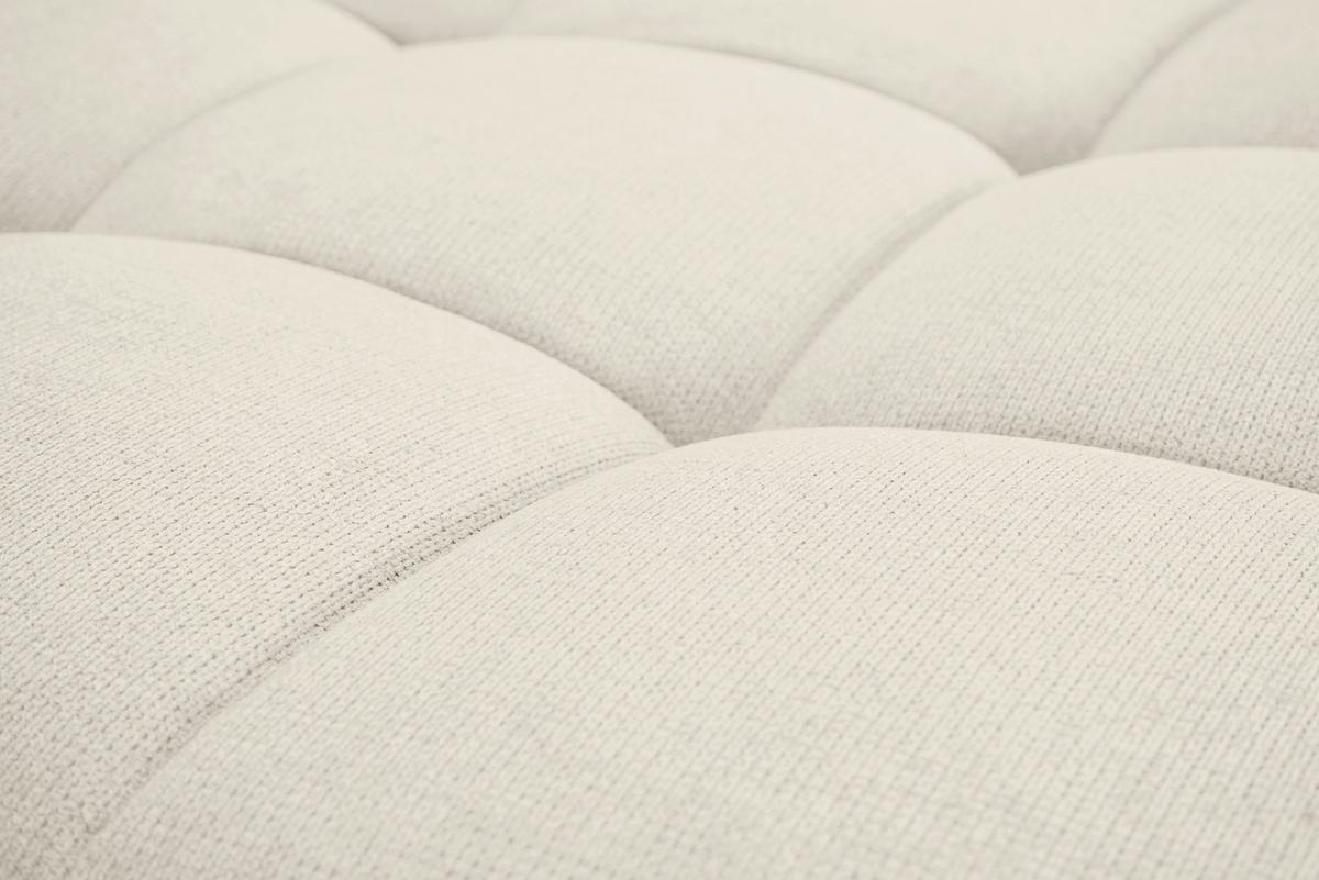 Rohová sedačka ERICE, pravá krémová - krémová/barvy chromu, Design, textil/plast (312/198cm)