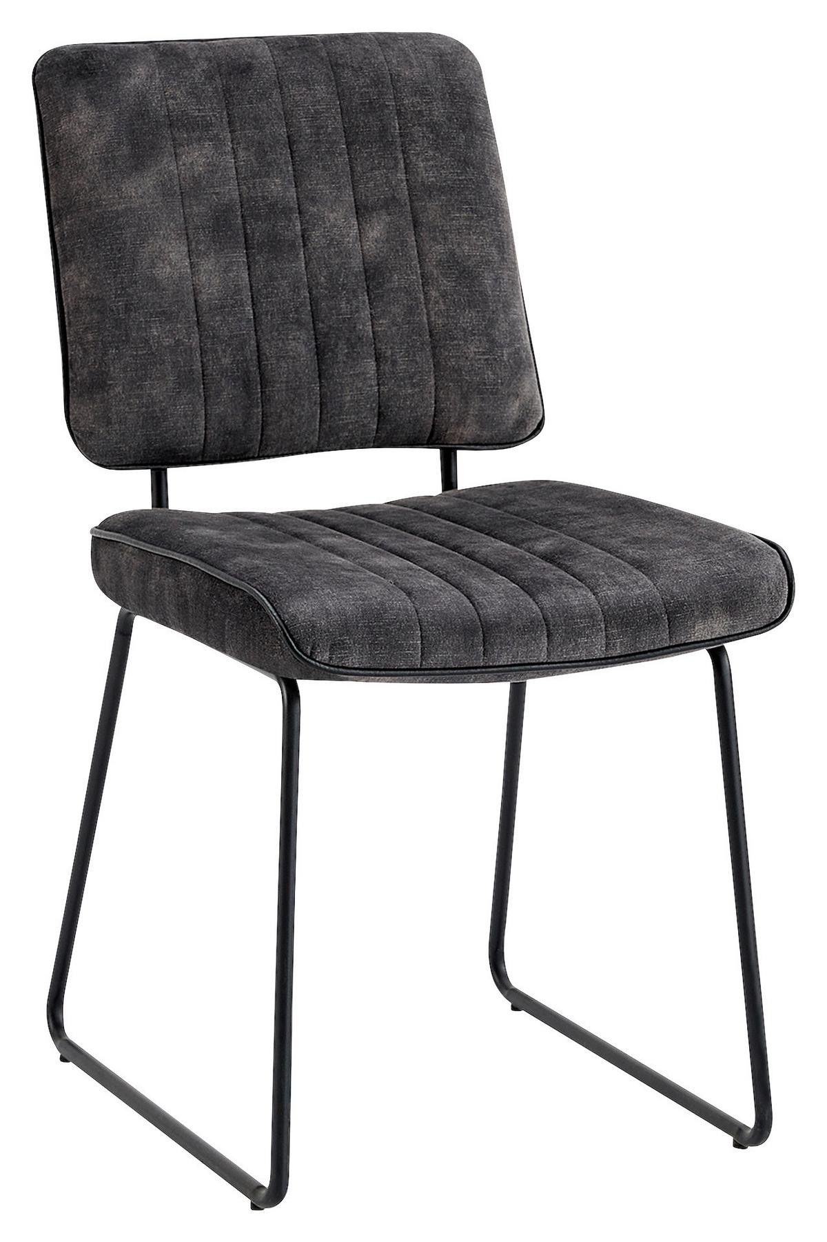 Stuhl-set Liam - Anthrazit/Schwarz, MODERN, Textil/Metall (45/83/61cm) - MID.YOU