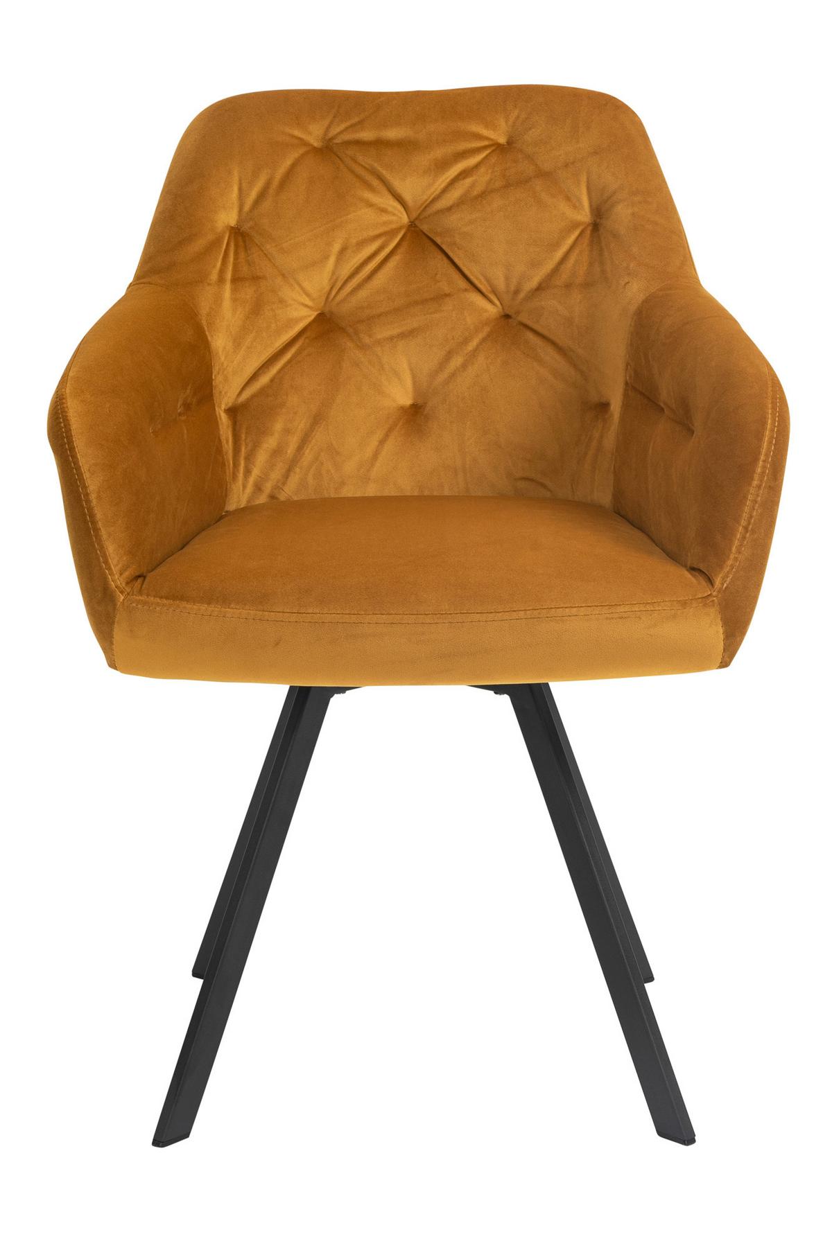 Tischgruppe Walnussfarben/Senfgelb 180 cm - Senfgelb/Walnussfarben, MODERN, Holz/Textil (180/90/75cm) - Livetastic