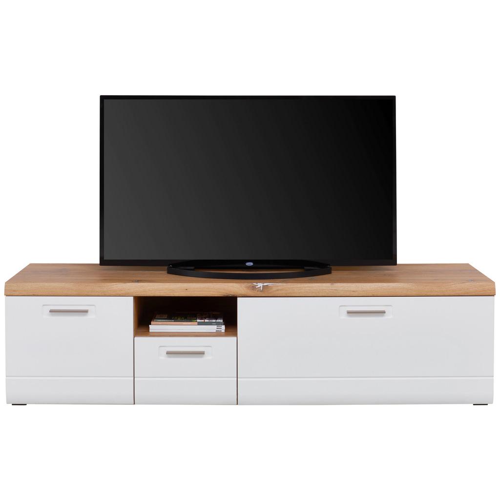 TV-Lowboard Auris B: 190 cm Eiche Dekor/Weiß Matt