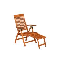 Gartensessel Klappbar Comodoro Naturfarben - Naturfarben, ROMANTIK / LANDHAUS, Holz (62/110/114cm) - Gardenson