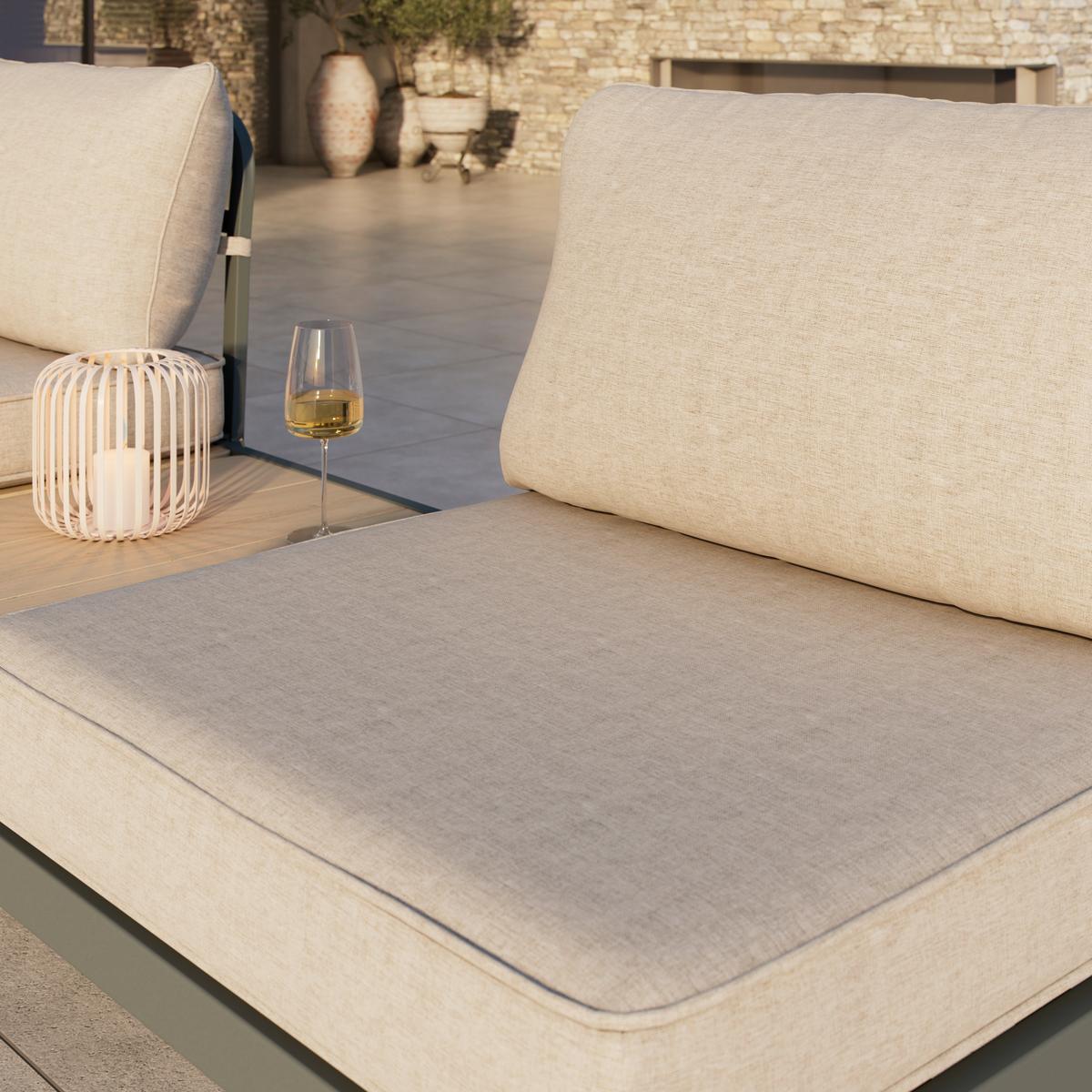 TERASOVÁ SEDACÍ SOUPRAVA NEW YORK - šedá/zelená, Moderní, kov/textil (300/70/222cm) - Mömax