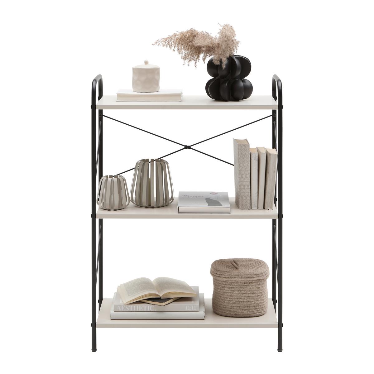 REGÁL TOM -EXKLUSIV- - čierna/kašmírová, Modern, kov/kompozitné drevo (63.2/89/30cm) - Mömax