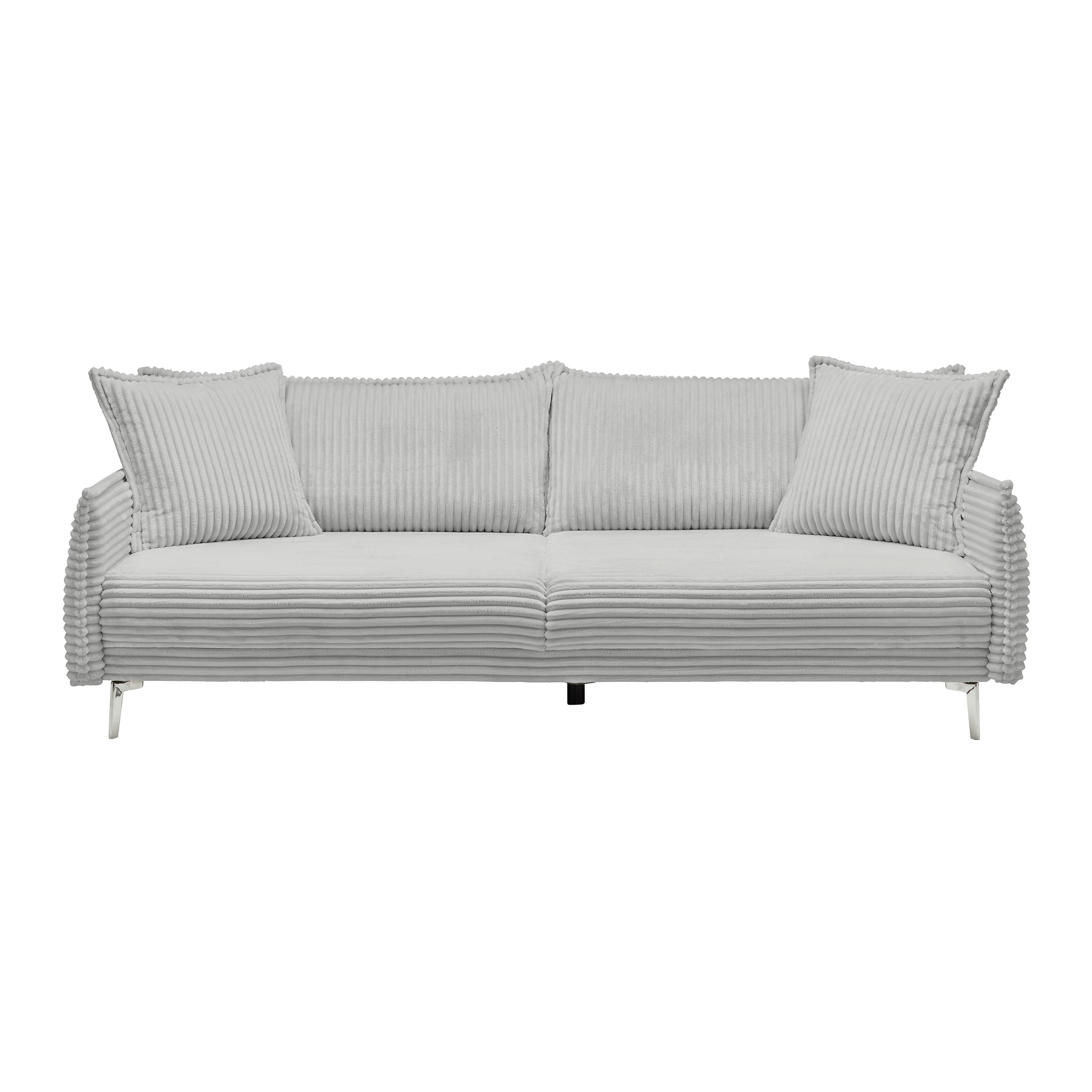 Velká pohovka KISS -TOP- - černá/světle šedá, Moderní, kov/dřevo (241/90/117cm) - Mömax