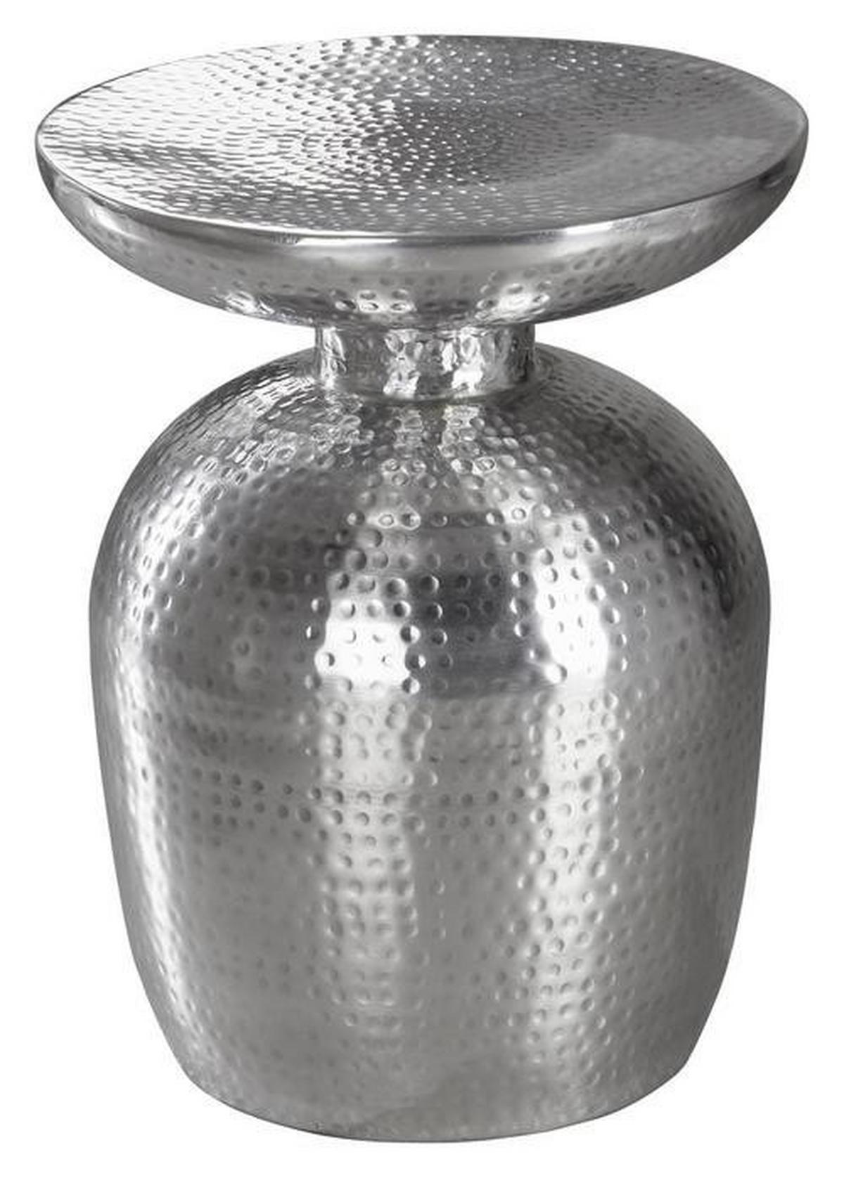 Prístavný stolík DELYLA v orientálnom štýle - strieborná, Lifestyle, kov (36,5/36,5/46cm) - MID.YOU
