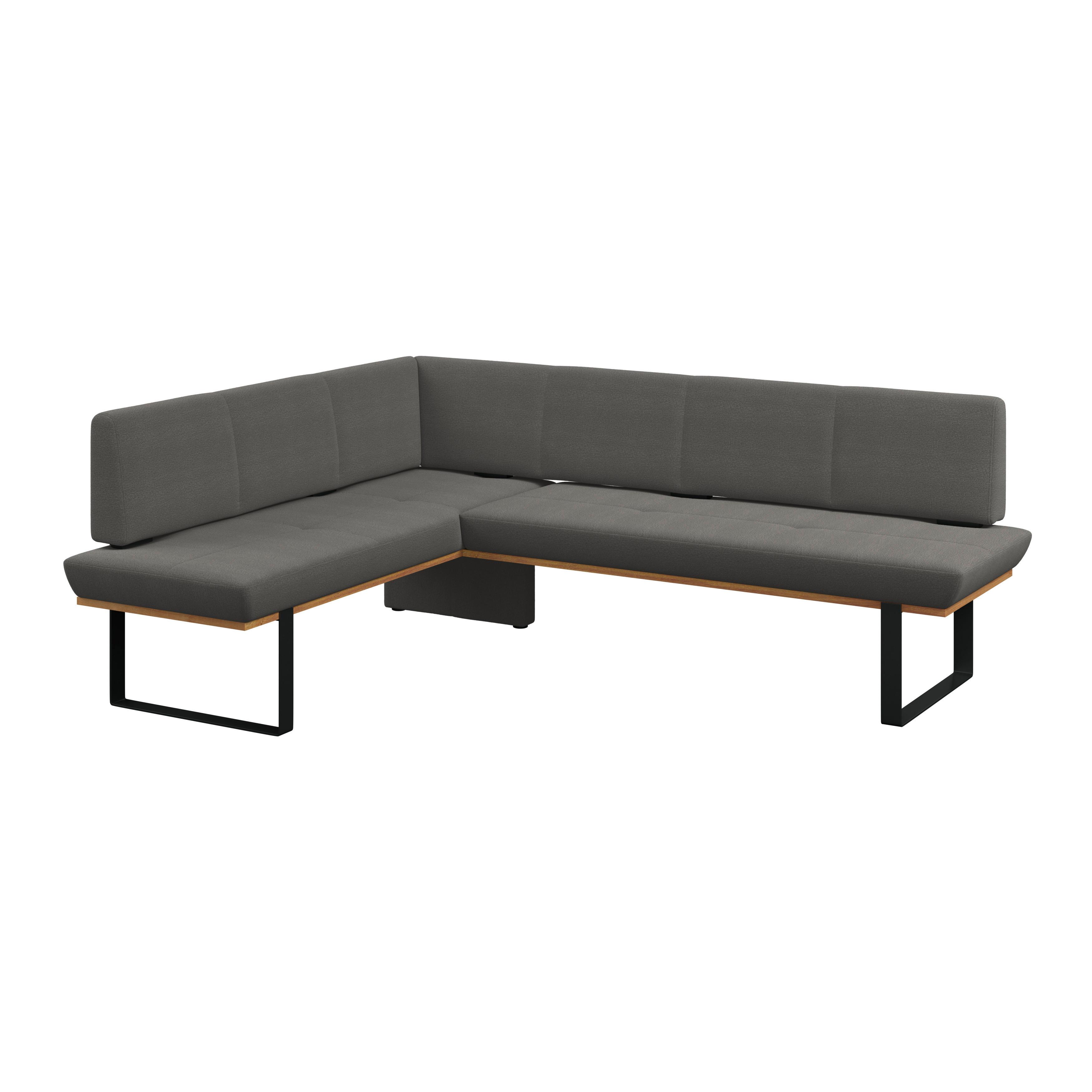 Eckbank Tristan Webstoff schwarz, S:175x225cm - Schwarz, MODERN, Holz/Textil (175/225cm) - James Wood