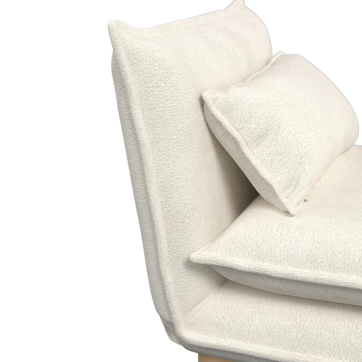 Rozkladacie kreslo BELLA, biela, max. 120 kg - biela/prírodná farba, Modern, kov/drevo (83/41/63cm) - Bessagi Home