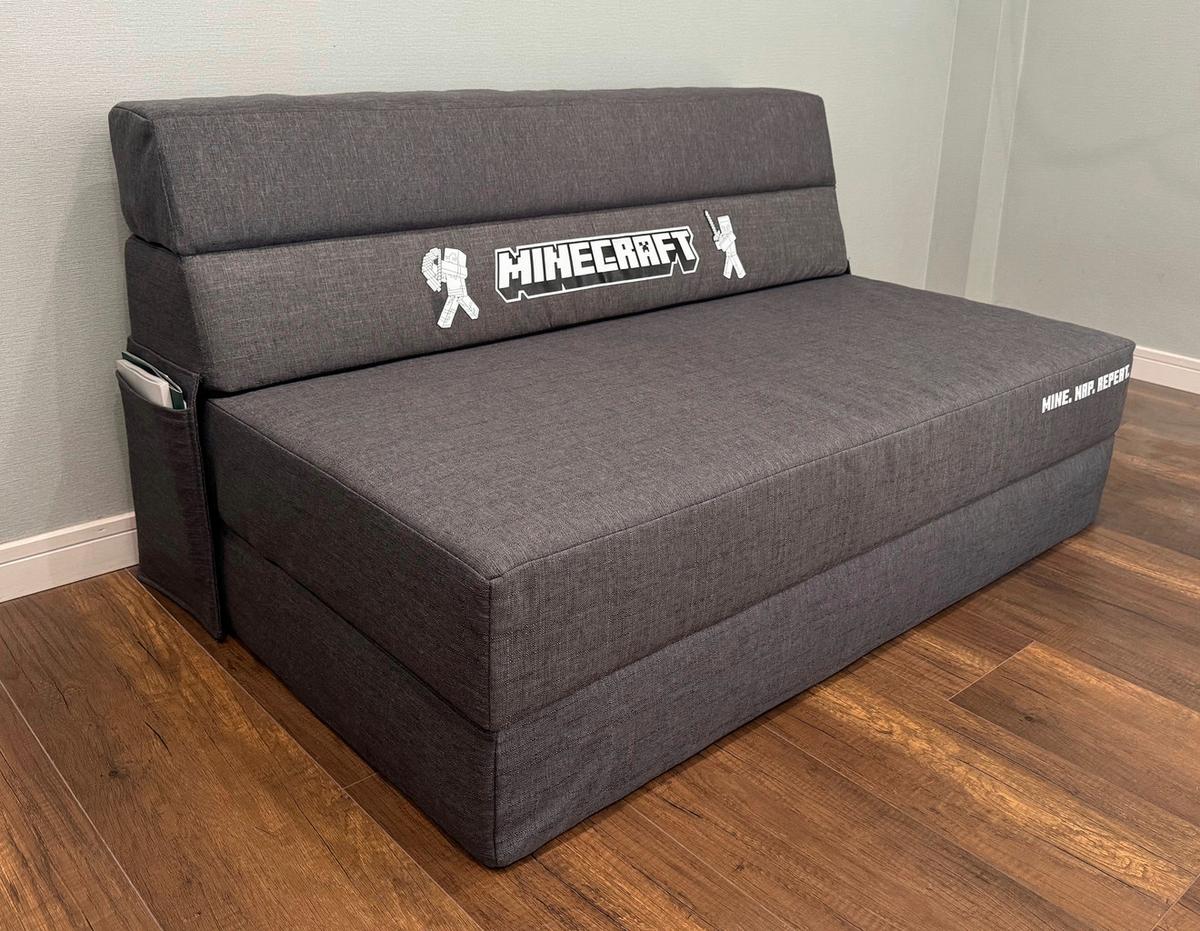 Schlafsofa Minecraft - Grau, MODERN, Textil (119/80/80-200cm) - Minecraft