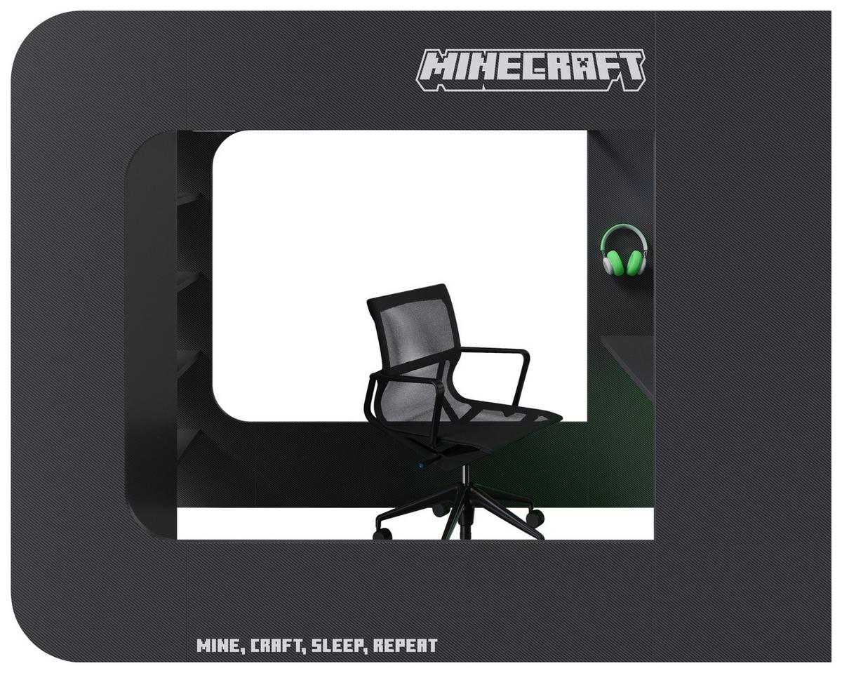 Hochbett Minecraft - Schwarz, MODERN, Holz/Holzwerkstoff (120/200cm) - Minecraft