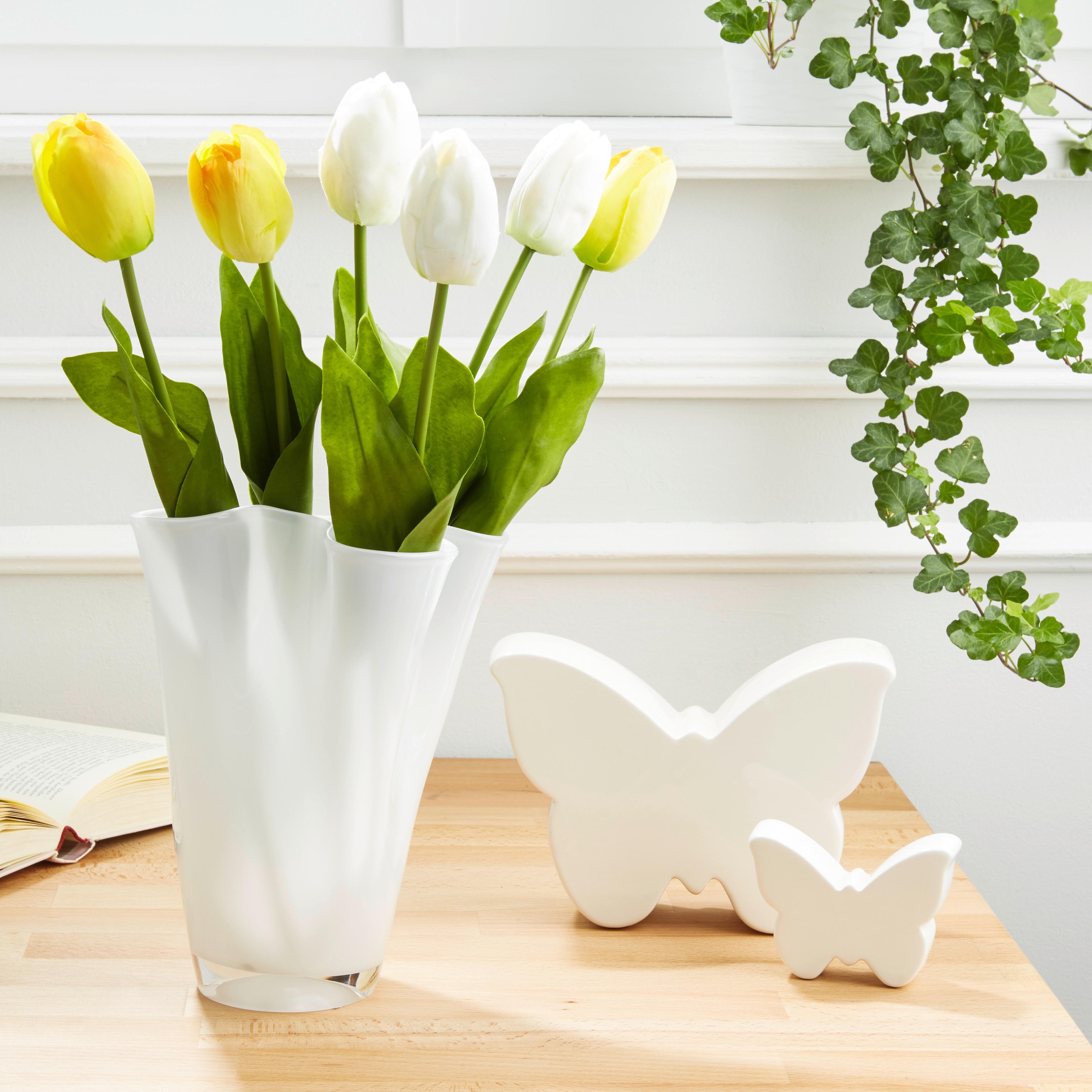 VÁZA ANIKA - bílá, Moderní, sklo (18/25cm) - Mömax