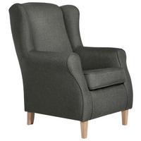 Ohrensessel Mit Armlehnen Lorris Anthrazit - Anthrazit/Buchefarben, MODERN, Textil (77/103/86cm) - Max Winzer