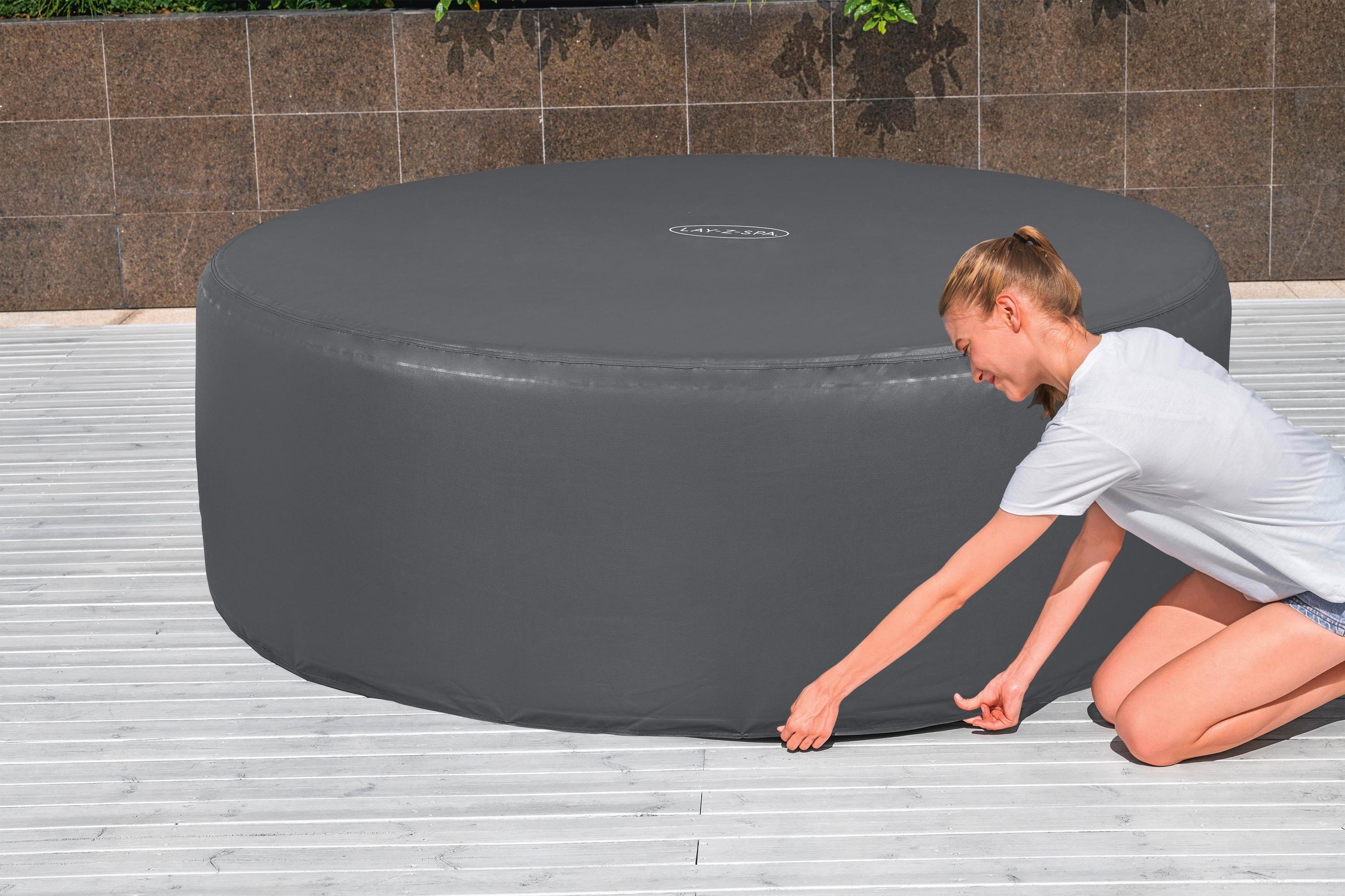 Whirlpoolabdeckung Lenora - Dunkelgrau, KONVENTIONELL, Kunststoff (196/71cm) - Bestway