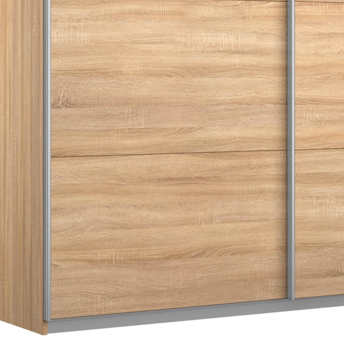 Skříň s posouvacími dveřmi BELLUNO 181 CM - Sonoma dub/barvy hliníku, Moderní, kov/kompozitní dřevo (181/210/62cm) - MID.YOU