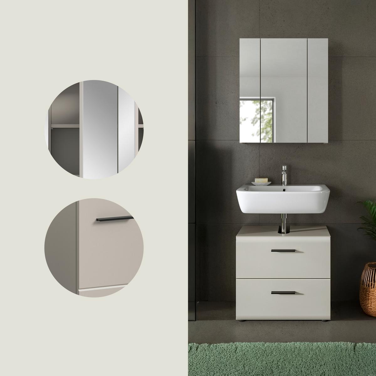 Badezimmer Ice Kaschmir B: 60cm - Kaschmir, Trend, Glas/Holzwerkstoff (60cm) - MID.YOU