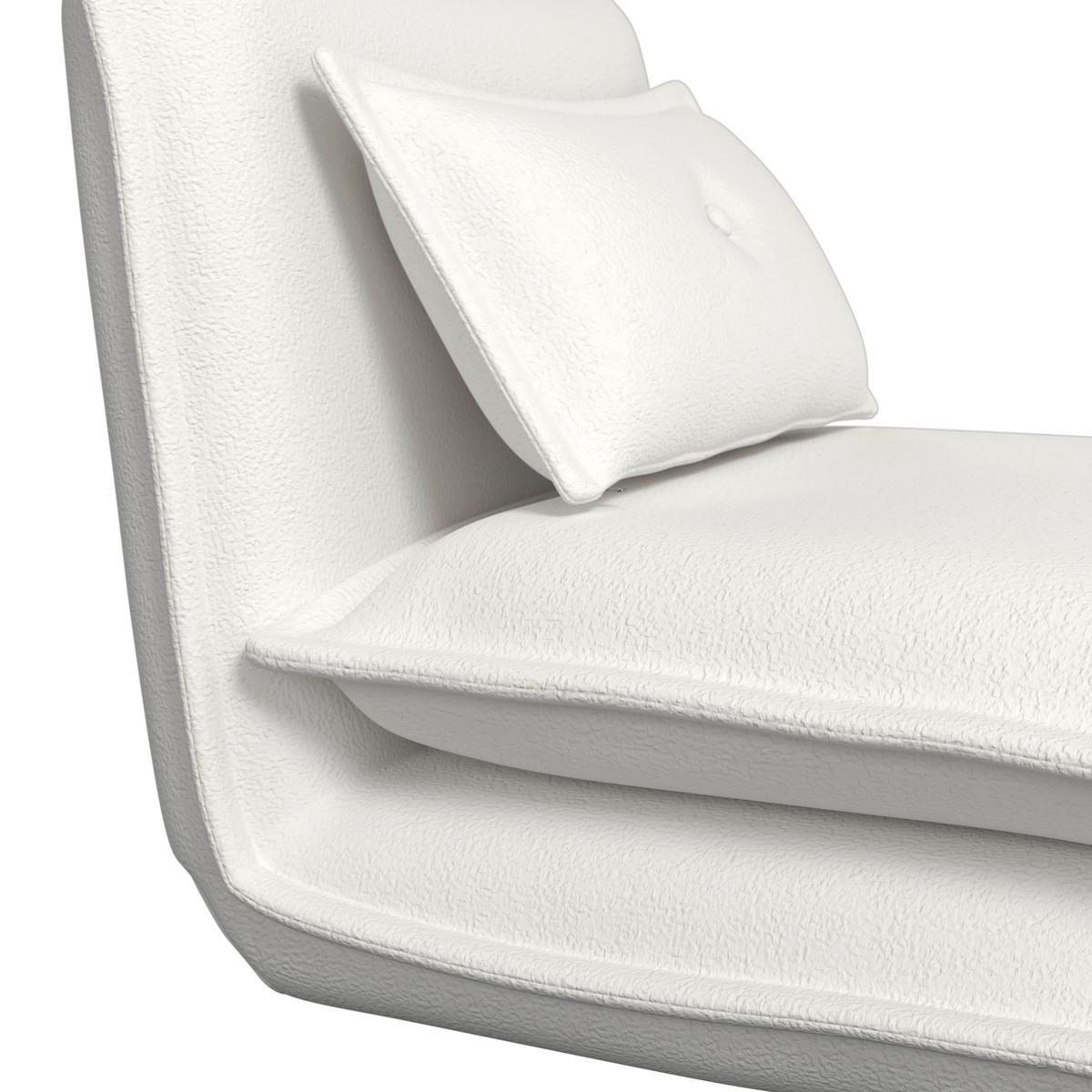 Rozkládací křeslo TAMARA, bílé buklé, max. 120 kg - bílá, Moderní, kov/textil (82/31/69cm) - Bessagi Home