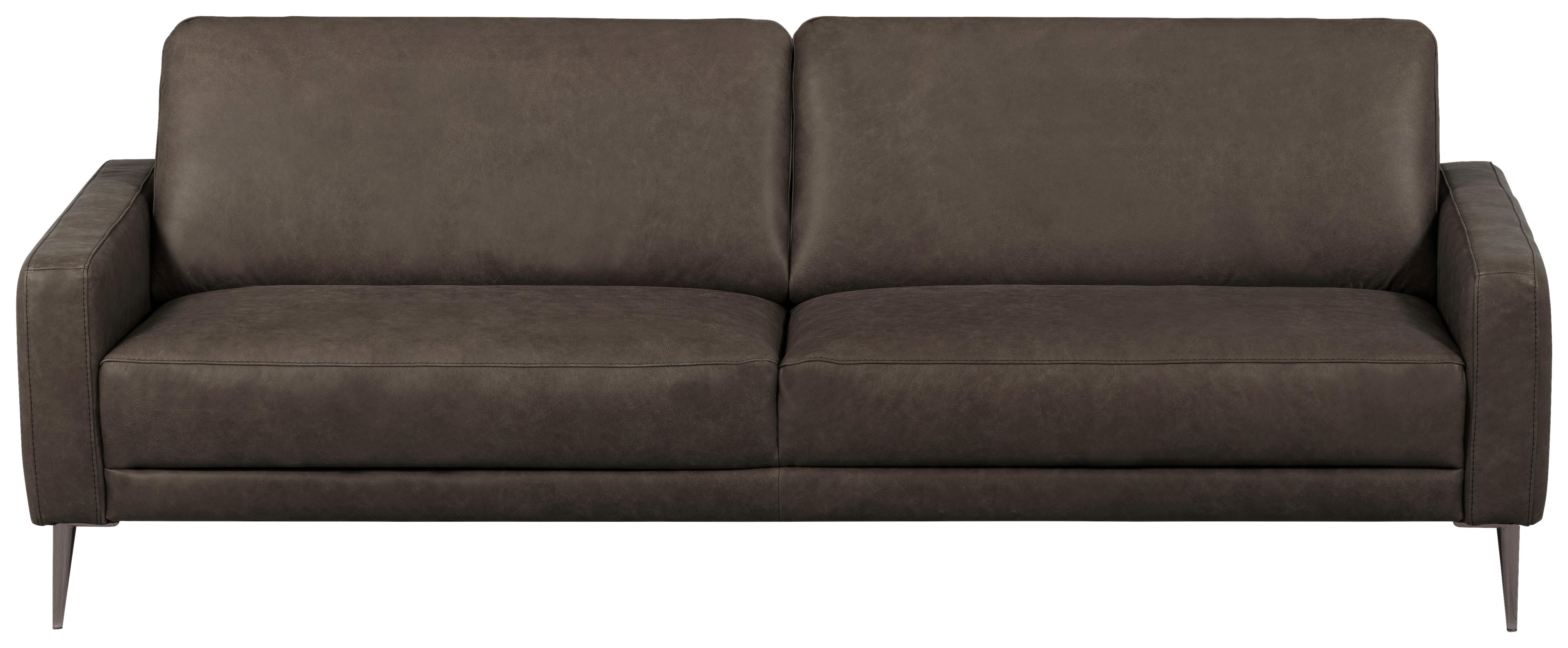 3,5-SITZER Spring, Fango B: - Fango/Schwarzchrom, Design, Leder (207/85/92cm) - P & B