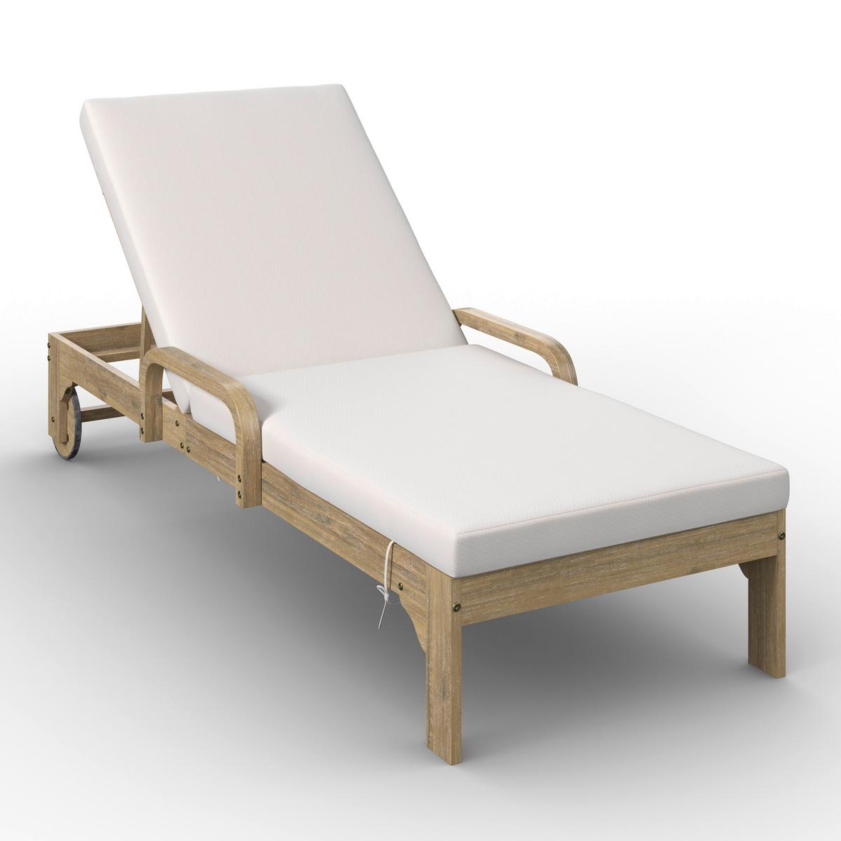 ZÁHRADNÉ LEŽADLO ELJA - farba akácie/sivá, Modern, drevo/textil (200/90/75cm) - Bessagi Garden