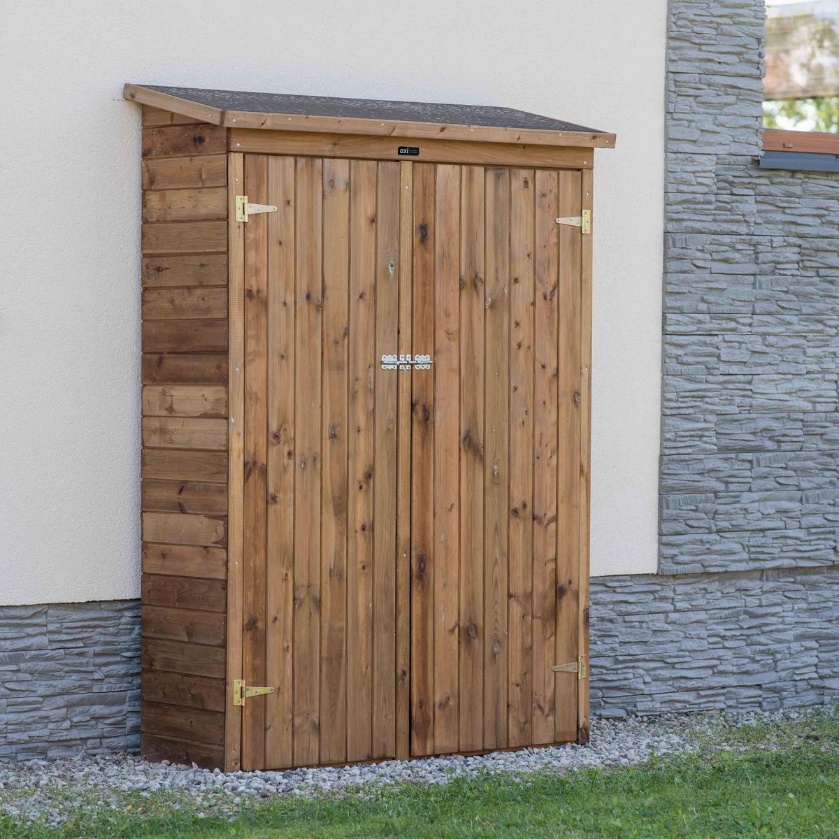 Geräteschrank Oliver - Braun/Kieferfarben, Basics, Holz (131/48/180cm) - Ambia Garden