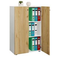 Aktenschrank Lona Weiß, Eiche Dekor B: 70cm - Honigeiche/Weiß, Design, Holzwerkstoff (70/110/39cm) - MID.YOU