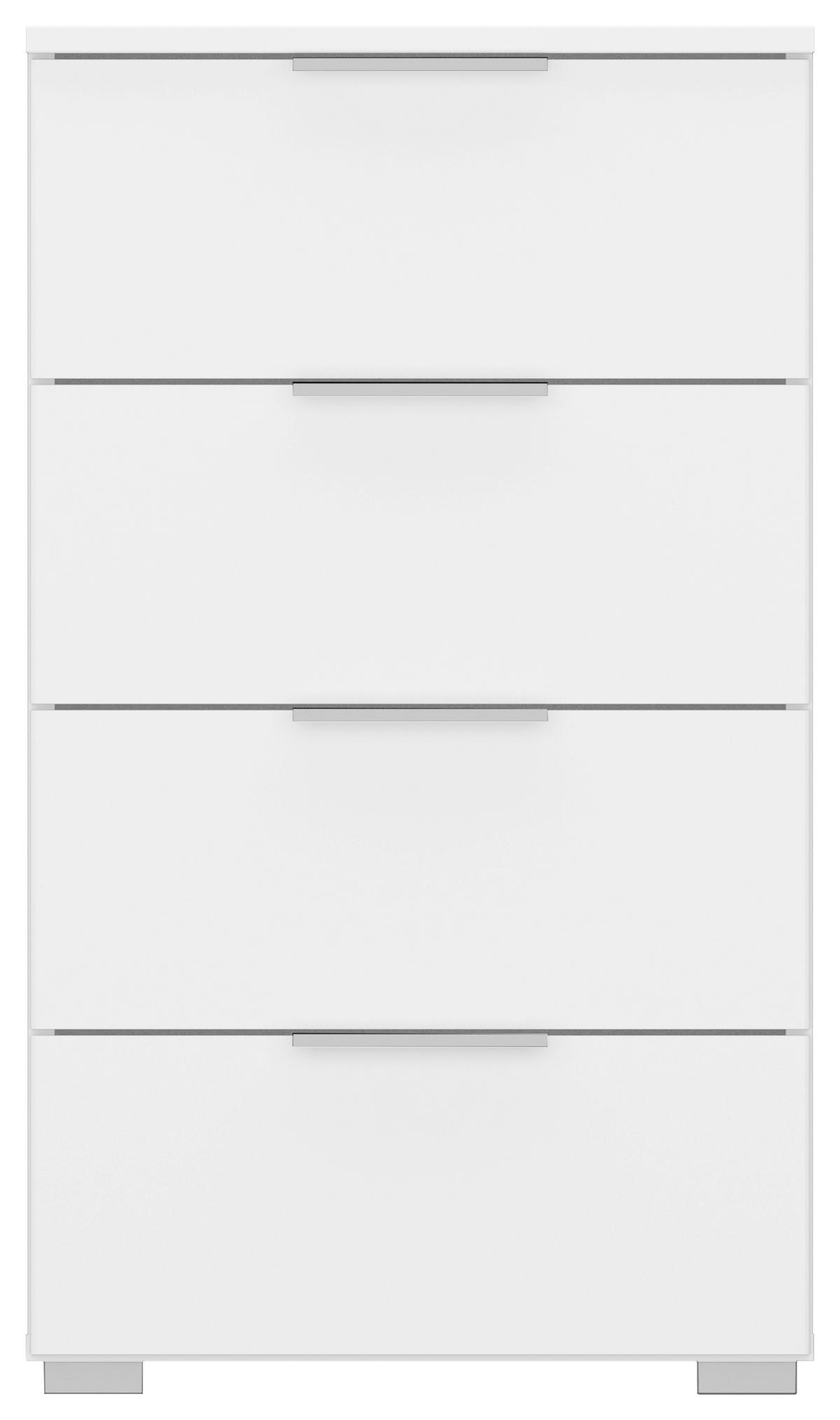 Nachtkästchen Weiß H: 81 Cm Alabama - Alufarben/Weiß, MODERN, Holzwerkstoff (47/81/42cm) - Rauch Möbel